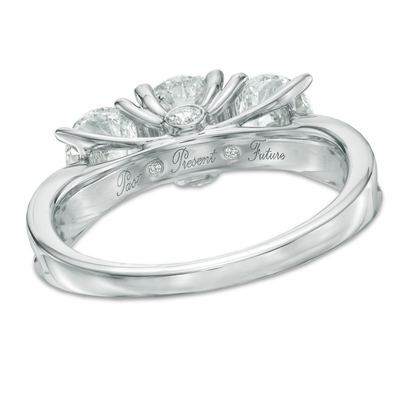 1-1/2 CT. T.W. Diamond Past Present Future® Ring in 14K White Gold (I/I2)