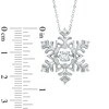 Thumbnail Image 2 of Lab-Created White Sapphire Snowflake Pendant in Sterling Silver