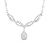 Thumbnail Image 1 of 1 CT. T.W. Pear-Shaped Composite Diamond Drop Braid Necklace in 10K White Gold - 17.6"