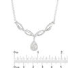 Thumbnail Image 2 of 1 CT. T.W. Pear-Shaped Composite Diamond Drop Braid Necklace in 10K White Gold - 17.6"