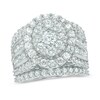 Thumbnail Image 1 of 5 CT. T.W. Composite Diamond Oval Frame Three Piece Bridal Set in 14K White Gold