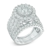 Thumbnail Image 1 of 5 CT. T.W. Composite Diamond Oval Frame Three Piece Bridal Set in 14K White Gold