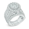 Thumbnail Image 2 of 5 CT. T.W. Composite Diamond Oval Frame Three Piece Bridal Set in 14K White Gold