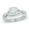 Thumbnail Image 0 of 3/4 CT. T.W. Certified Canadian Diamond Frame Bridal Set in 14K White Gold (I/I2)