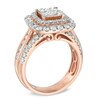 Thumbnail Image 2 of 2 CT. T.W. Princess-Cut Quad Diamond Double Frame Engagement Ring in 14K Rose Gold