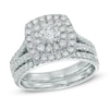 Thumbnail Image 0 of 1-1/2 CT. T.W. Certified Canadian Diamond Double Frame Bridal Set in 14K White Gold (I/I2)