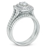 Thumbnail Image 1 of 1-1/2 CT. T.W. Certified Canadian Diamond Double Frame Bridal Set in 14K White Gold (I/I2)