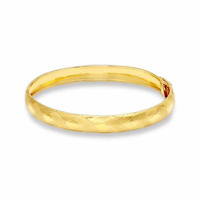 Main Image 1 of 8.0mm Satin Braid Flex Bangle in 10K Gold - 8.0"