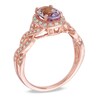 Thumbnail Image 2 of Oval Rose de France Amethyst and 1/5 CT. T.W. Diamond Ring in 10K Rose Gold