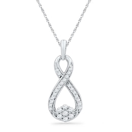 1/4 CT. T.W. Multi-Diamond Infinity Pendant in 10K White Gold