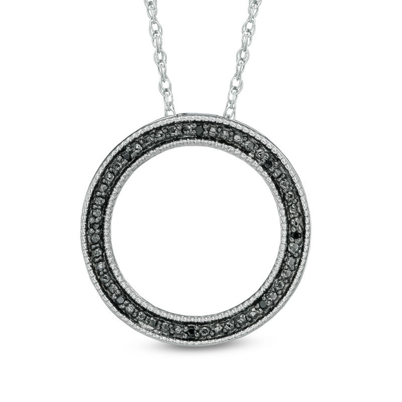 【BLACKPURPLE】[silver925] Luce Circle Pendant 10mm spiral tube circles sterling silver & black rubber pendants
