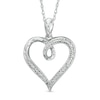 Diamond Accent Looping Heart Pendant In Sterling Silver