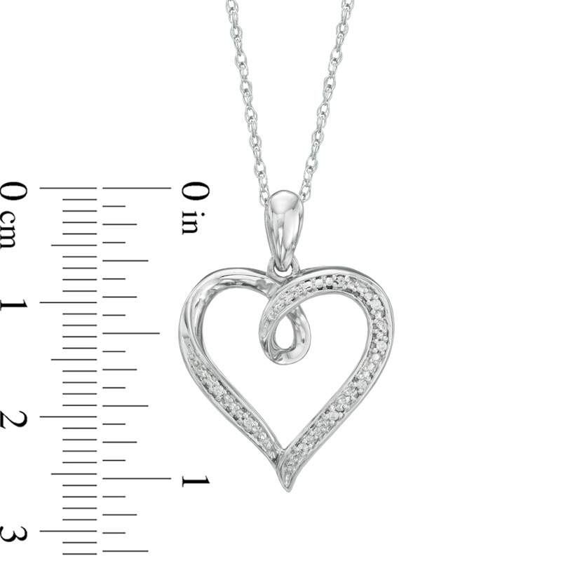 Diamond Accent Looping Heart Pendant in Sterling Silver