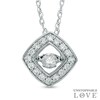 Thumbnail Image 1 of 1/2 CT. T.W. Diamond Tilted Square Pendant in 14K White Gold
