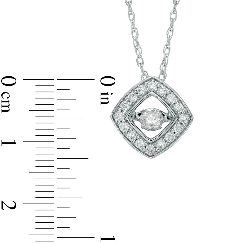 Main Image 2 of 1/2 CT. T.W. Diamond Tilted Square Pendant in 14K White Gold