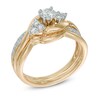Thumbnail Image 1 of 5/8 CT. T.W. Diamond Tri-Sides Bridal Set in 10K Gold