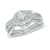 Thumbnail Image 0 of 5/8 CT. T.W. Diamond Tri-Sides Bridal Set in 10K White Gold