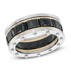 Men's Riveted Ring in Tri-Tone Stainless Steel - Size 10