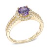 Thumbnail Image 1 of 6.0mm Amethyst and White Topaz Ring in 10K Gold