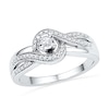 Thumbnail Image 1 of 1/5 CT. T.W. Diamond Spiral Frame Promise Ring in Sterling Silver