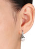 8.0 - 8.5mm Cultured Freshwater Pearl and Diamond Accent Drop Earrings in Sterling Silver
