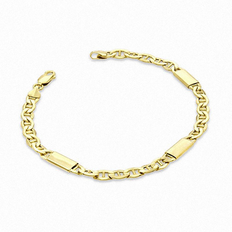 Men's Mariner Bar Bracelet in 10K Gold - 8.5"