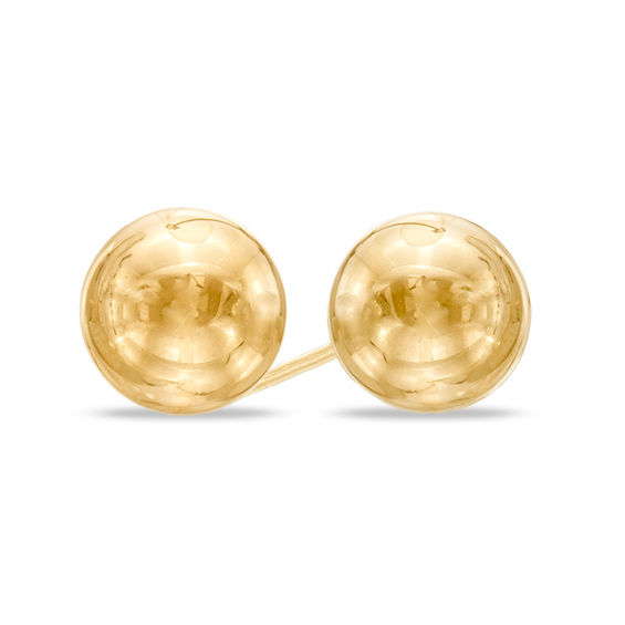 8.0mm Ball Stud Earrings in 14K Gold