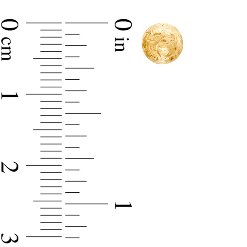 Main Image 2 of 6.0mm Textured Ball Stud Earrings in 14K Gold