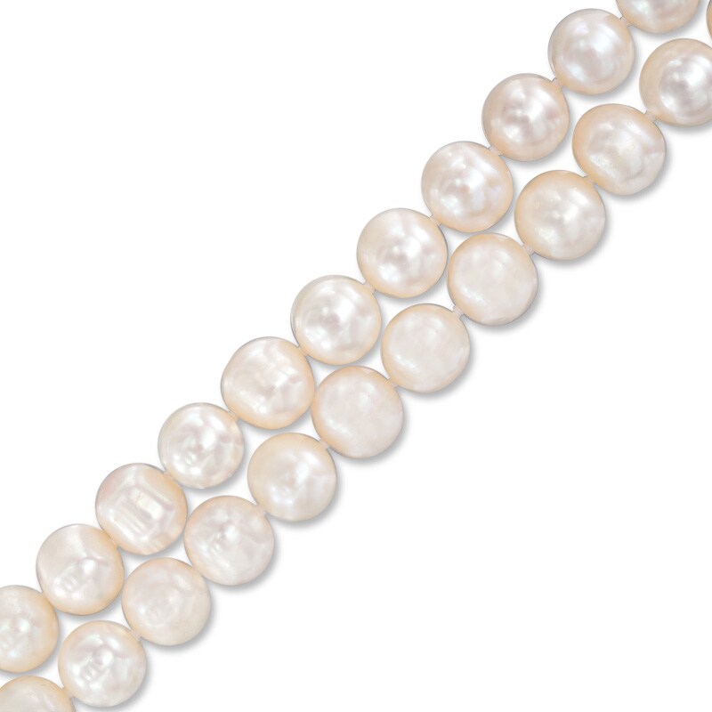 Main Image 1 of 8.5-9.5mm Freshwater Cultured Pearl Double Strand Bracelet with Sterling Silver Clasp-8.0"