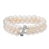Thumbnail Image 2 of 8.5-9.5mm Freshwater Cultured Pearl Double Strand Bracelet with Sterling Silver Clasp-8.0"