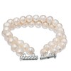 Thumbnail Image 3 of 8.5-9.5mm Freshwater Cultured Pearl Double Strand Bracelet with Sterling Silver Clasp-8.0"