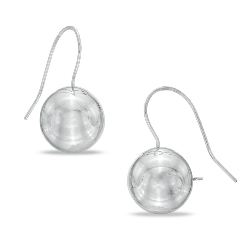 Main Image 1 of 12.0mm Ball Drop Earrings in 14K White Gold