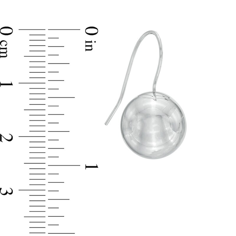 Main Image 2 of 12.0mm Ball Drop Earrings in 14K White Gold