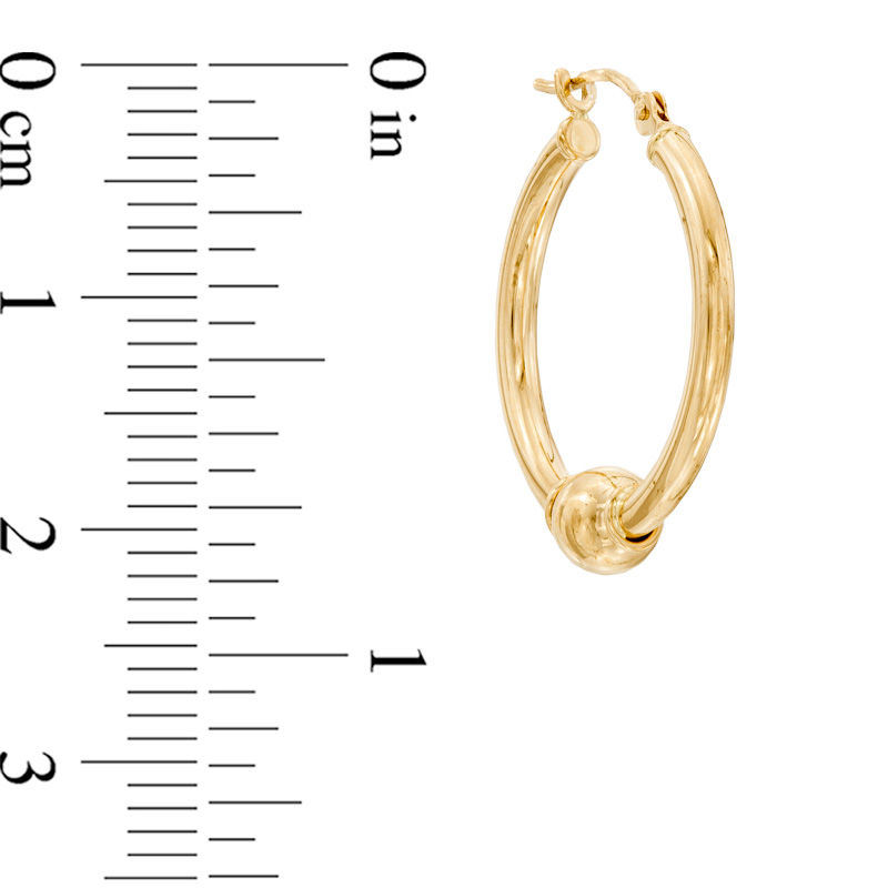 Main Image 2 of Bead Hoop Earrings in 14K Gold