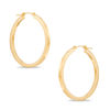 Thumbnail Image 0 of 30mm Square Tube Hoop Earrings in 14K Gold