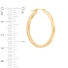 30mm Square Tube Hoop Earrings in 14K Gold