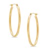 36mm Textured Oval Hoop Earrings in 14K Gold