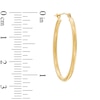 36mm Textured Oval Hoop Earrings in 14K Gold
