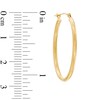 36mm Textured Oval Hoop Earrings in 14K Gold