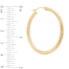 40mm Round Tube Hoop Earrings in 14K Gold