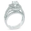 Thumbnail Image 2 of 2-1/5 CT. T.W. Diamond Double Frame Bridal Set in 14K White Gold