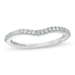 Vera Wang Love Collection 1/6 CT. T.W. Diamond Contour Wedding Band in 14K White Gold