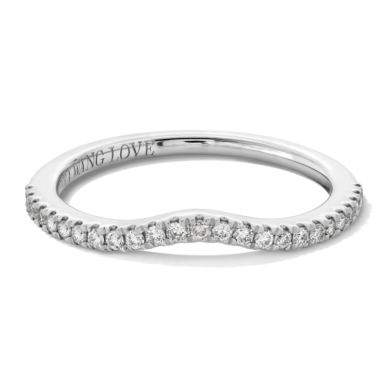 Main Image 1 of Vera Wang Love Collection 1/6 CT. T.W. Diamond Contour Wedding Band in 14K White Gold