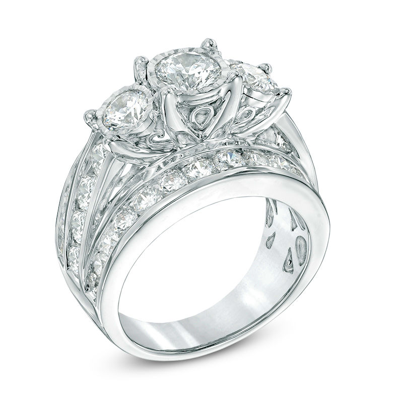 【8/16まで】PRY Distorted Diamond Ring 17号 4 CT. T.W. Diamond Past Present Future® Ring in 14K White Gold