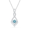 Thumbnail Image 1 of 5.0mm Aquamarine and Diamond Accent Infinity Twist Pendant in 10K White Gold