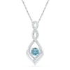 Thumbnail Image 0 of 5.0mm Aquamarine and Diamond Accent Infinity Twist Pendant in 10K White Gold