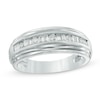 Thumbnail Image 0 of 1 CT. T.W. Baguette and Round Diamond Alternating Step Edge Band in 14K White Gold