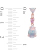 Pear-Shaped Lab-Created Pink Opal and Pink and White Sapphire Drop Earrings in Sterling Silver with 14K Rose Gold Plate