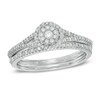 Thumbnail Image 0 of 1/5 CT. T.W. Diamond Frame Cluster Bridal Set in 10K White Gold