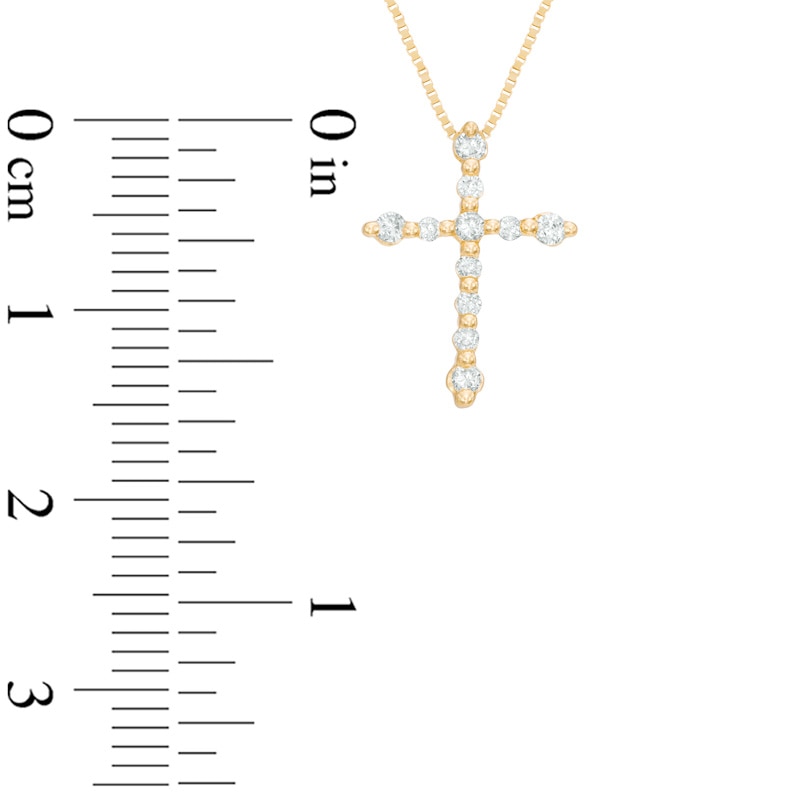 1/6 CT. T.W. Diamond Cross Pendant in 10K Gold